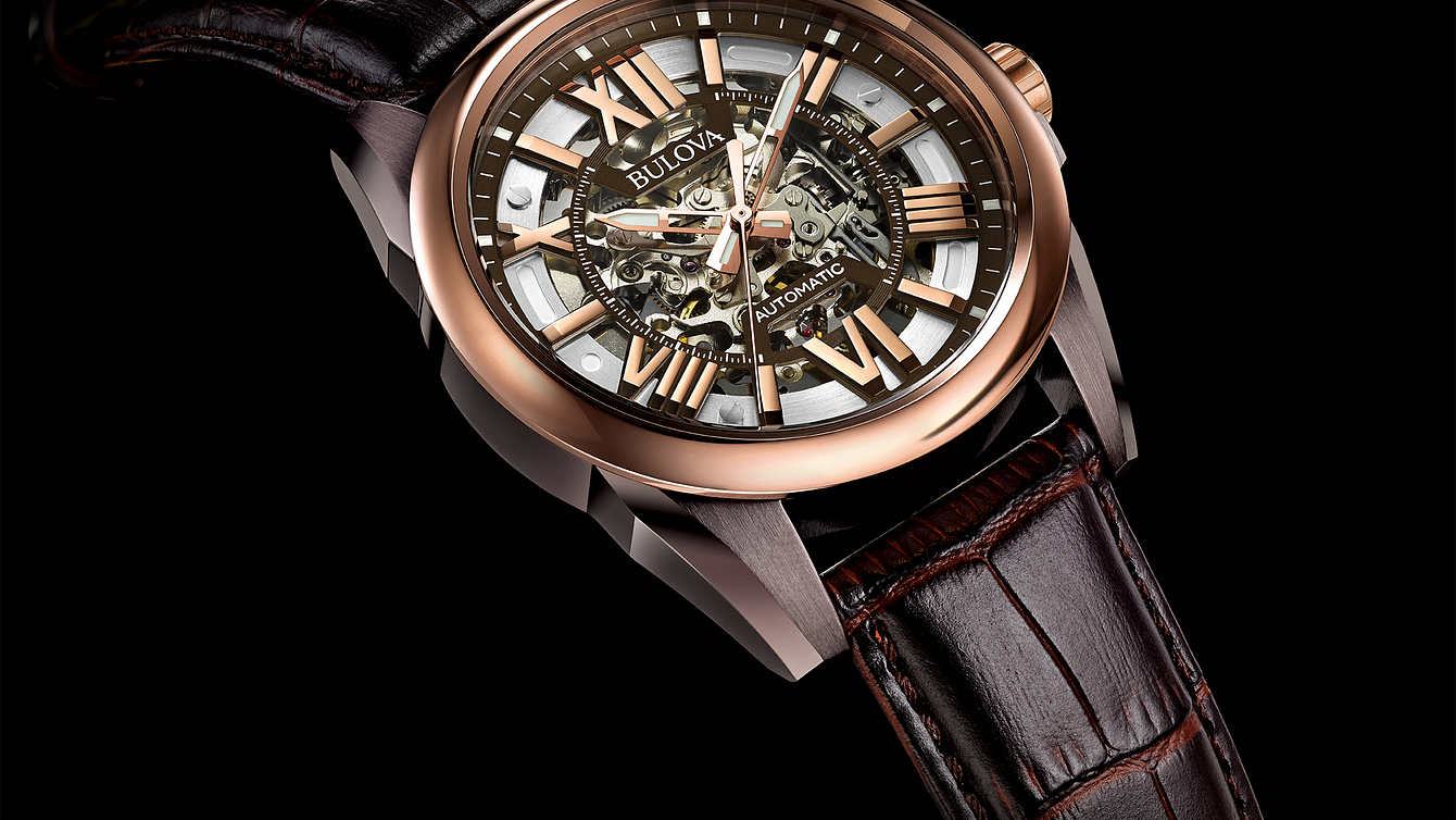 Bulova Sutton Men s Rose Gold Dial Brown Leather Classic Watch Bulova